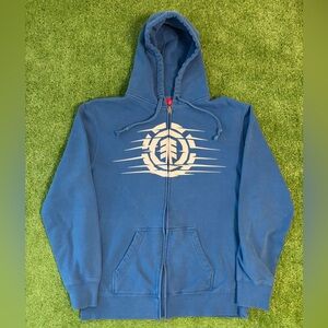 Y2K Element Skateboard Blue Zip Up Hoodie
